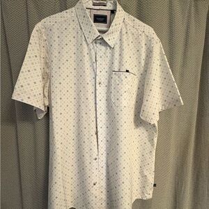 7 Diamonds White Casual Button Down Shirt